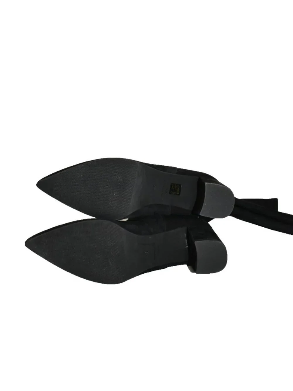 $850 Stuart Weitzman Carly Over The Knee Pointy Block Black Suede 6.5 (PC13)